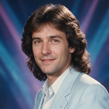 80s AI Photo Generator result: the same portrait after one generation