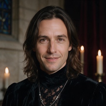 Gothic Halloween PFP example: the same portrait in the gothic style